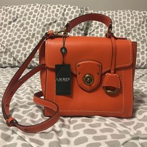 Ralph Lauren Genuine Orange  Leather Bag